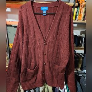 Towncraft Burgundy Cardigan for Men